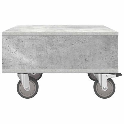 vidaXL Beistelltisch mit Rädern Beton Grau 50,5 x 50 x 30 cm