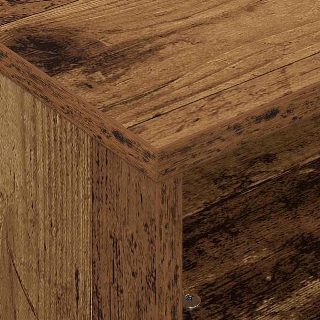 vidaXL Beistelltisch mit Rädern Altholz 50,5 x 50 x 30 cm
