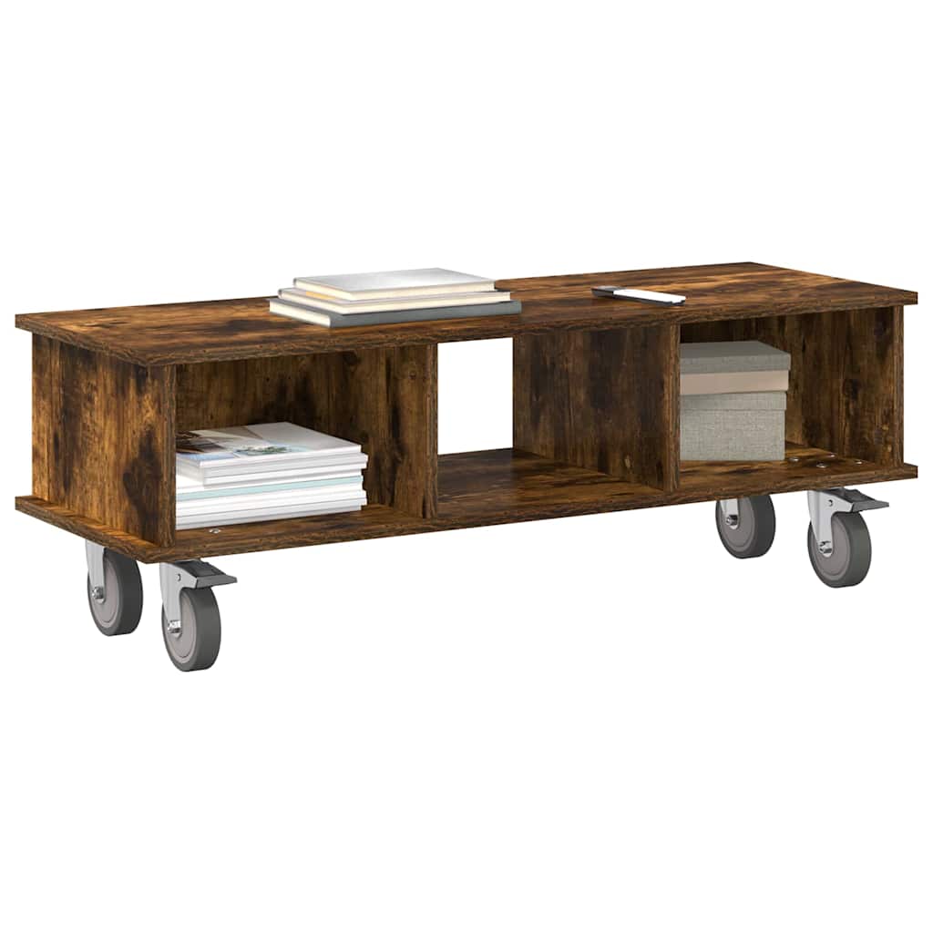 vidaXL TV-Ständer Geräucherte Eiche 100 x 35 x 35 cm Holzwerkstoff