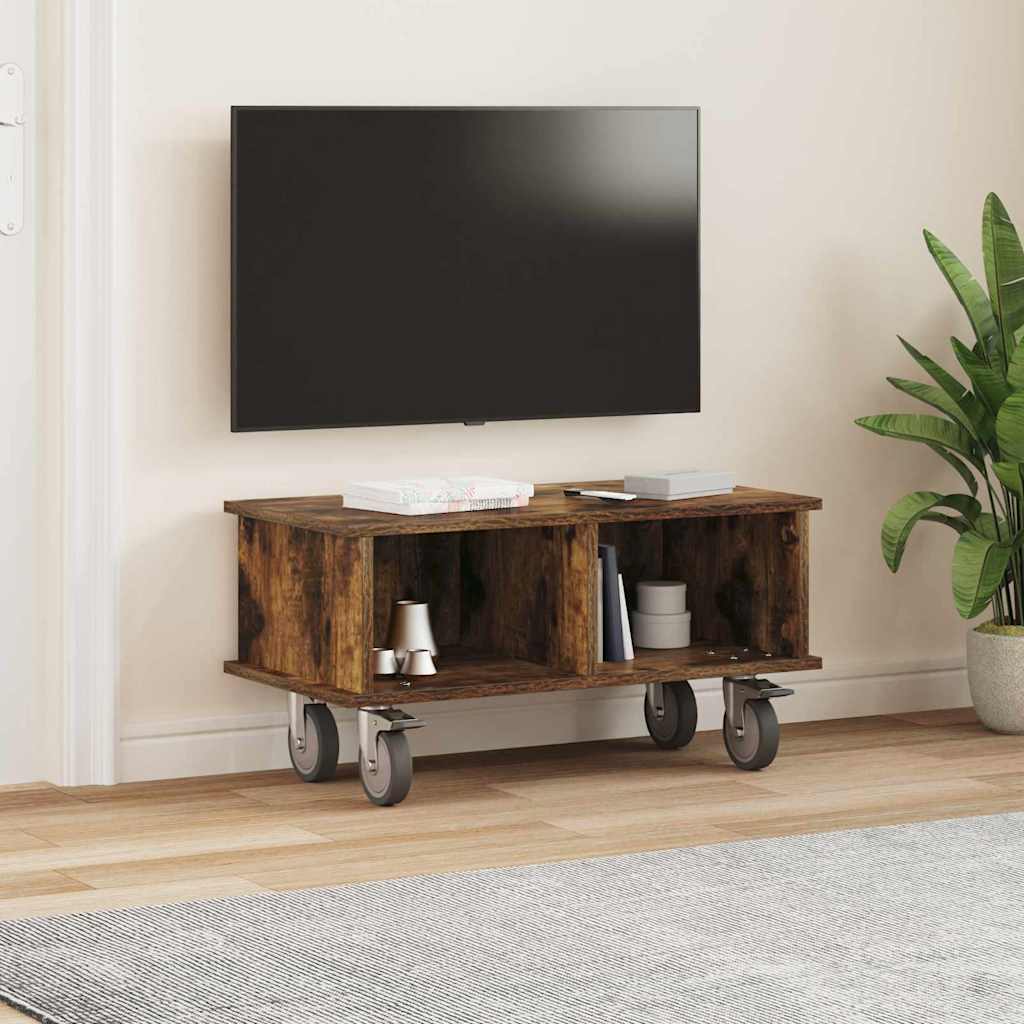 vidaXL TV-Ständer Geräucherte Eiche 68,5 x 35 x 35 cm Holzwerkstoff