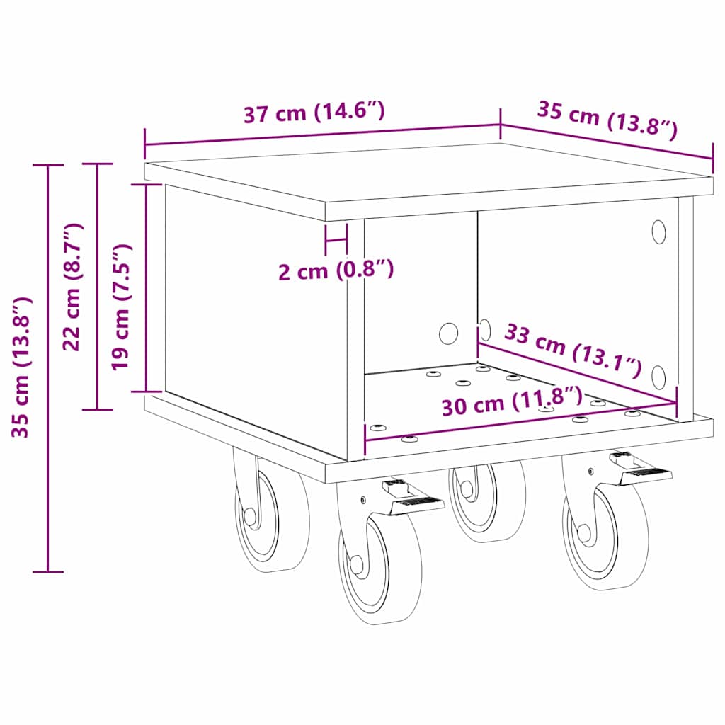 TV-Ständer Graues Sonoma 37 x 35 x 35 cm Holzwerkstoff