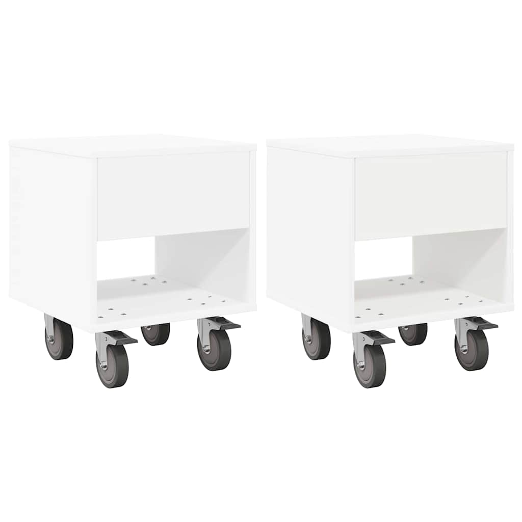 vidaXL Nachttisch 2 pcs Weiß 40,5 x 40 x 48 cm Holzwerkstoff
