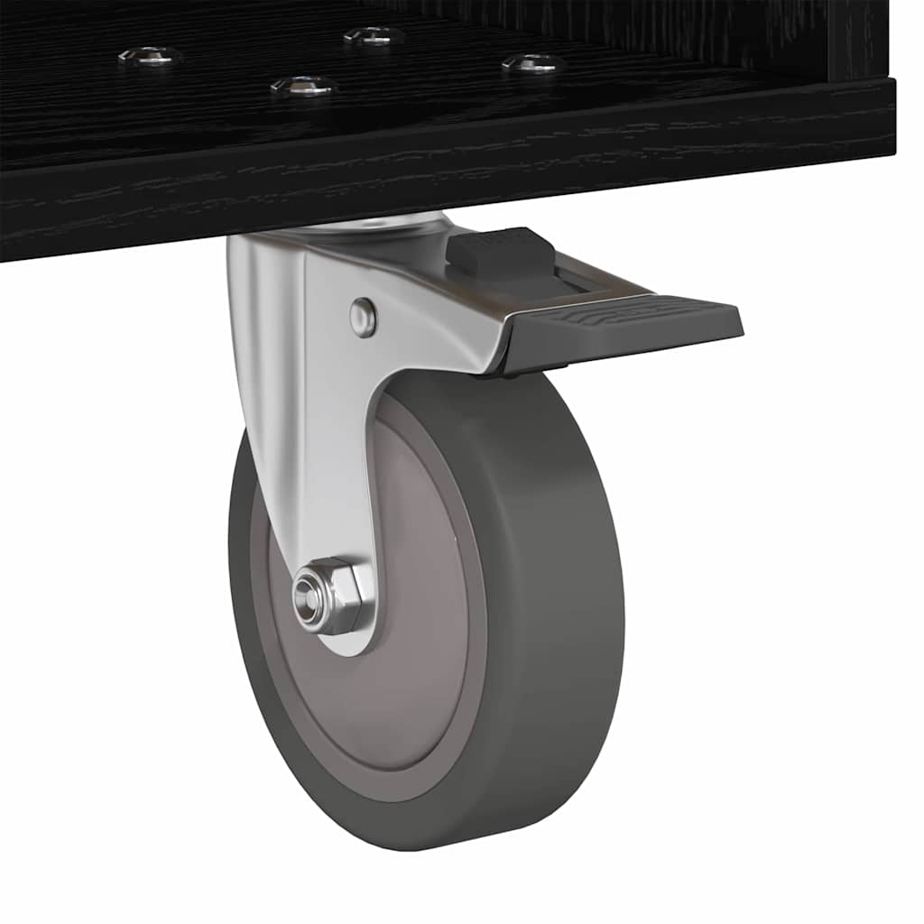 Nachttisch Schwarz Eichen-Optik 40,5 x 40 x 48 cm Holzwerkstoff