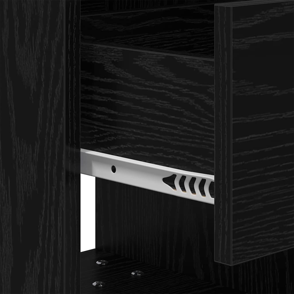 Nachttisch Schwarz Eichen-Optik 40,5 x 40 x 48 cm Holzwerkstoff