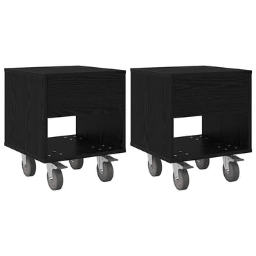 vidaXL Nachttisch 2 pcs Schwarz Eichen-Optik 40,5 x 40 x 48 cm