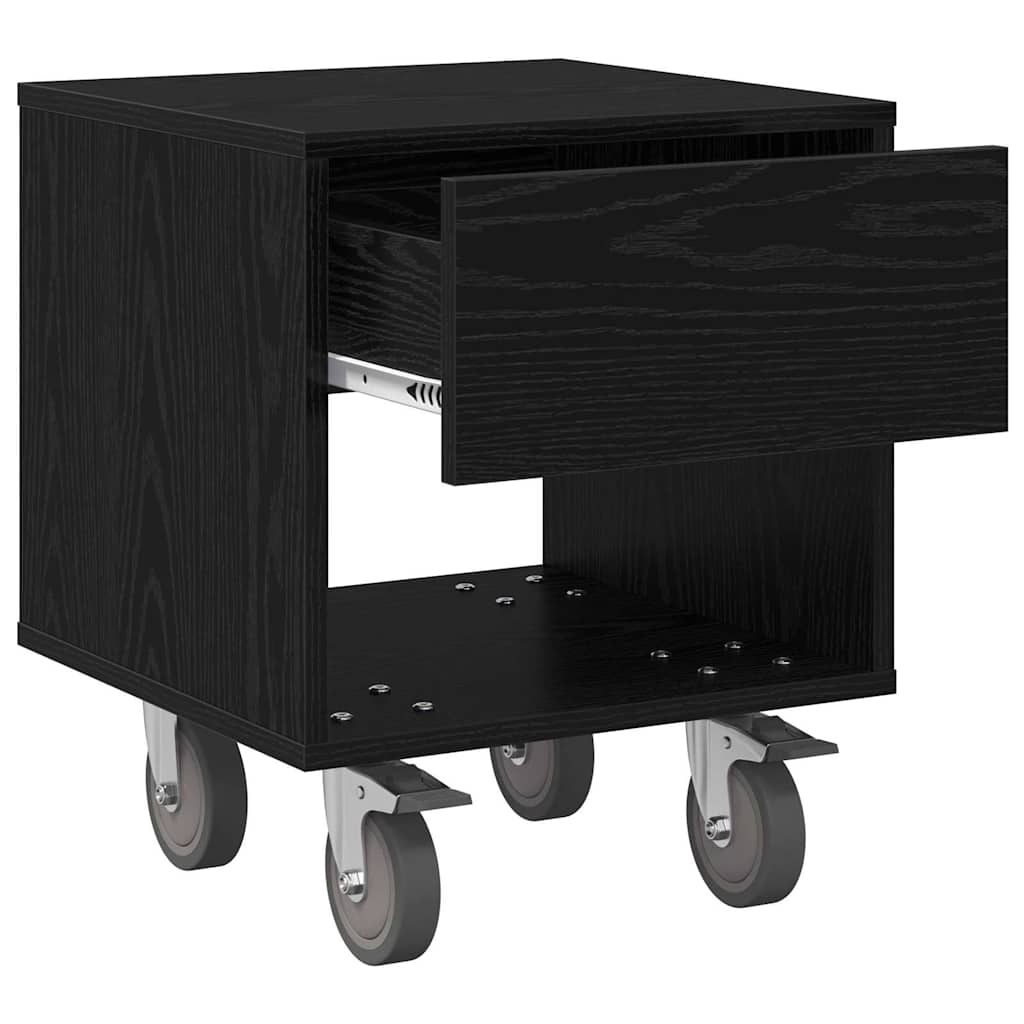 vidaXL Nachttisch 2 pcs Schwarz Eichen-Optik 40,5 x 40 x 48 cm