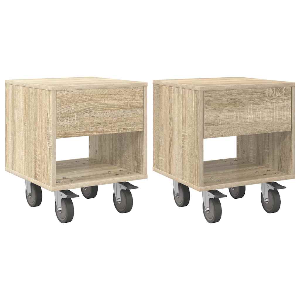 Nachttisch 2 pcs Sonoma-Eiche 40,5 x 40 x 48 cm Holzwerkstoff