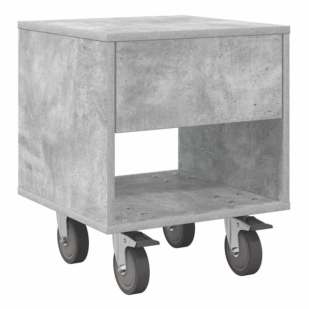 vidaXL Nachttisch 2 pcs Beton Grau 40,5 x 40 x 48 cm Holzwerkstoff