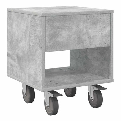 vidaXL Nachttisch 2 pcs Beton Grau 40,5 x 40 x 48 cm Holzwerkstoff