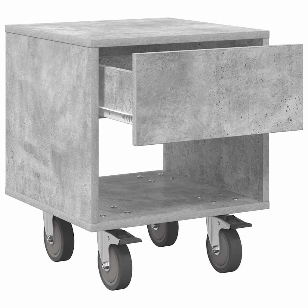 vidaXL Nachttisch 2 pcs Beton Grau 40,5 x 40 x 48 cm Holzwerkstoff