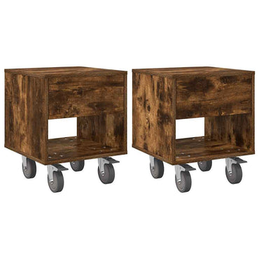 vidaXL Nachttisch 2 pcs Geräucherte Eiche 40,5 x 40 x 48 cm