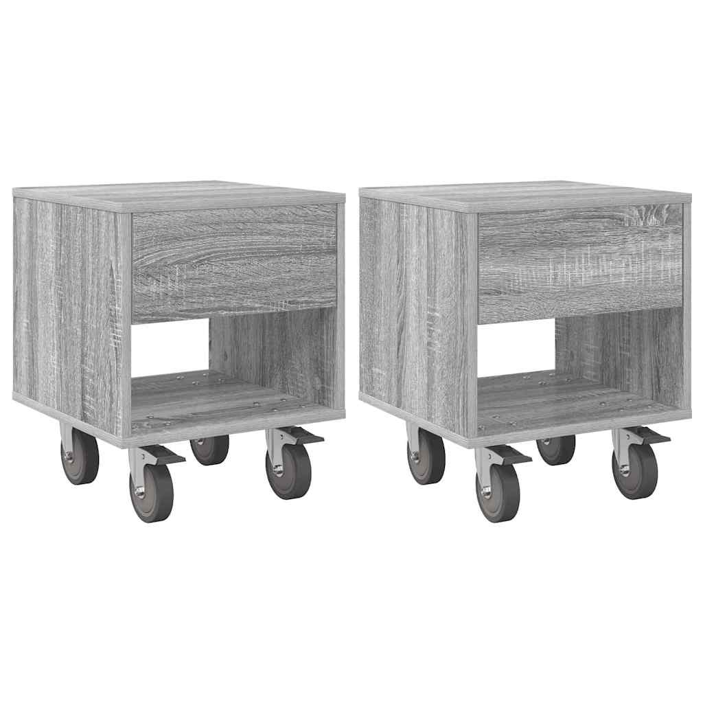 vidaXL Nachttisch 2 pcs Graues Sonoma 40,5 x 40 x 48 cm Holzwerkstoff