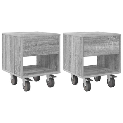 vidaXL Nachttisch 2 pcs Graues Sonoma 40,5 x 40 x 48 cm Holzwerkstoff