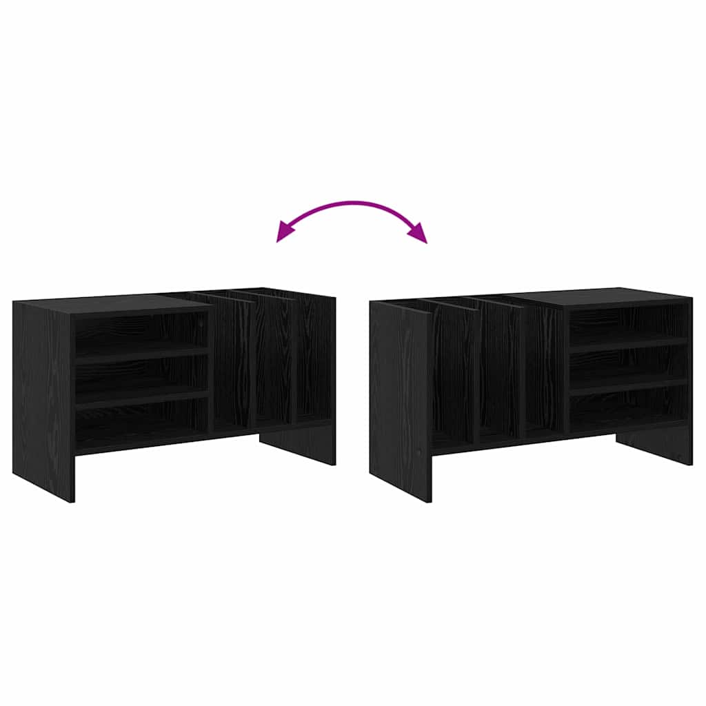 Schallplattenschrank Schwarz Eichen-Optik 78,5 x 35 x 45 cm