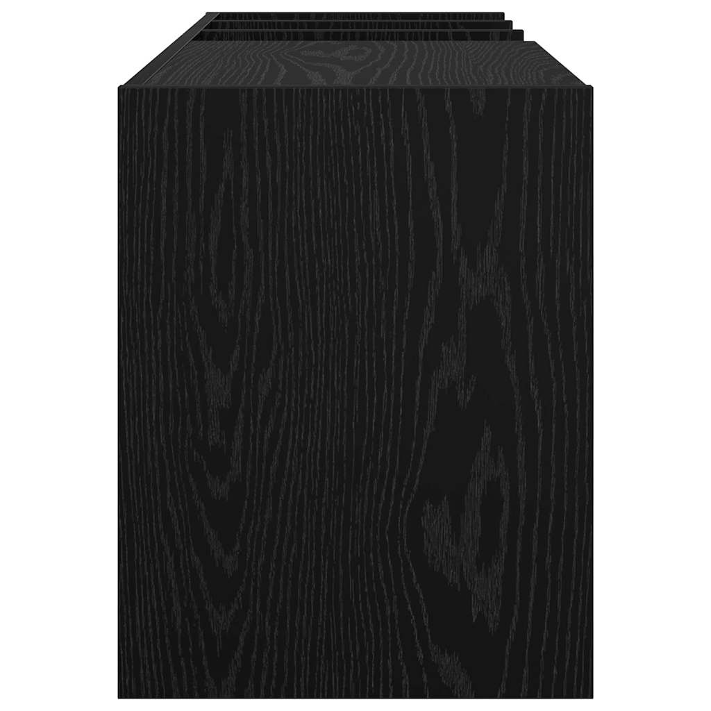 Schallplattenschrank Schwarz Eichen-Optik 78,5 x 35 x 45 cm