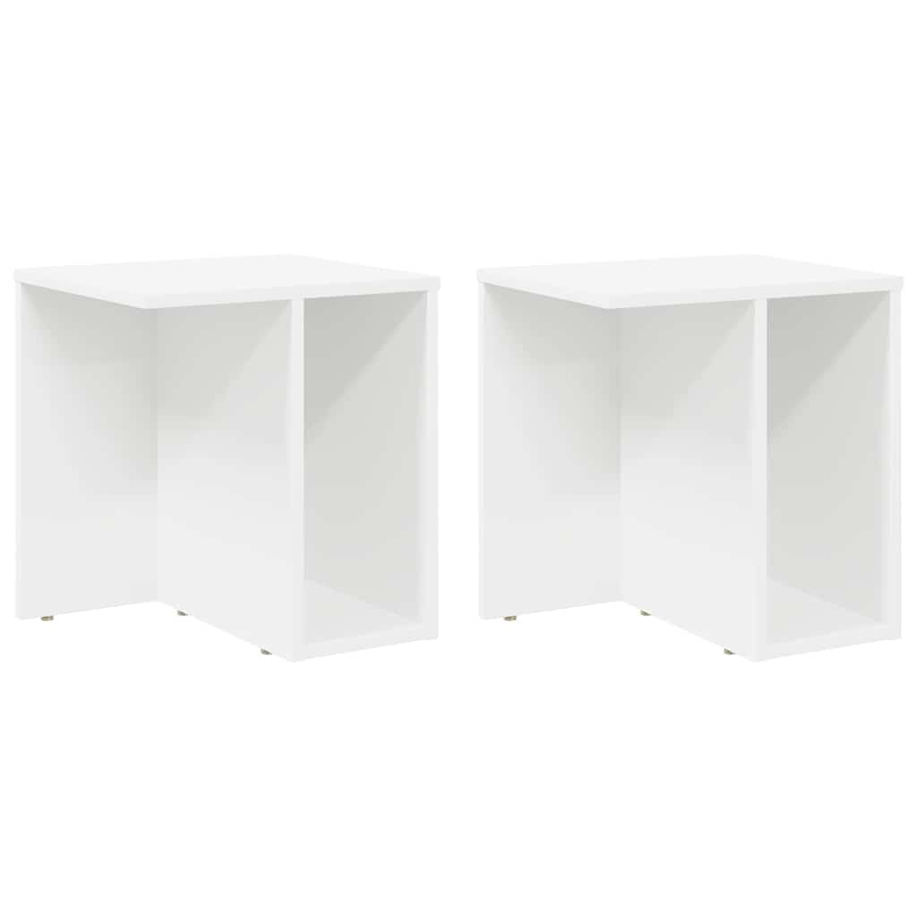 vidaXL Tables d'appoint 2 pcs Blanc 37 x 32 x 40 cm Bois d'ingénierie