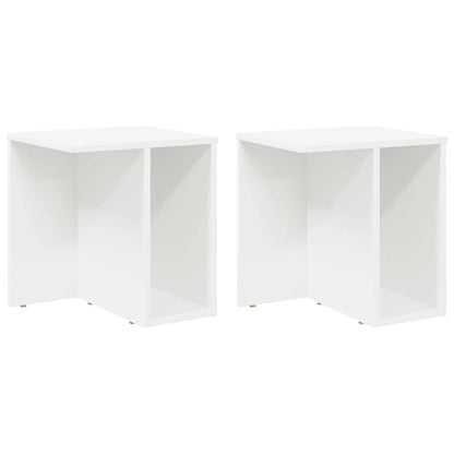 vidaXL Tables d'appoint 2 pcs Blanc 37 x 32 x 40 cm Bois d'ingénierie