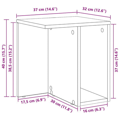 vidaXL Beistelltisch Schwarz Eichen-Optik 37 x 32 x 40 cm