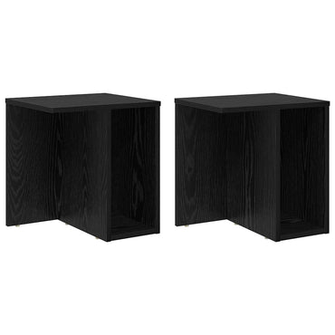 vidaXL Beistelltisch 2 pcs Schwarz Eichen-Optik 37 x 32 x 40 cm
