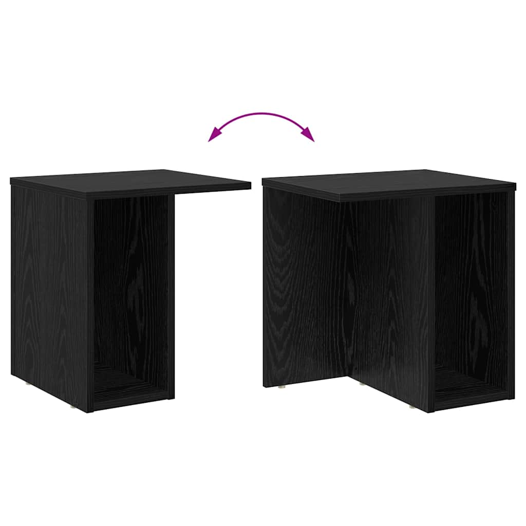 vidaXL Beistelltisch 2 pcs Schwarz Eichen-Optik 37 x 32 x 40 cm