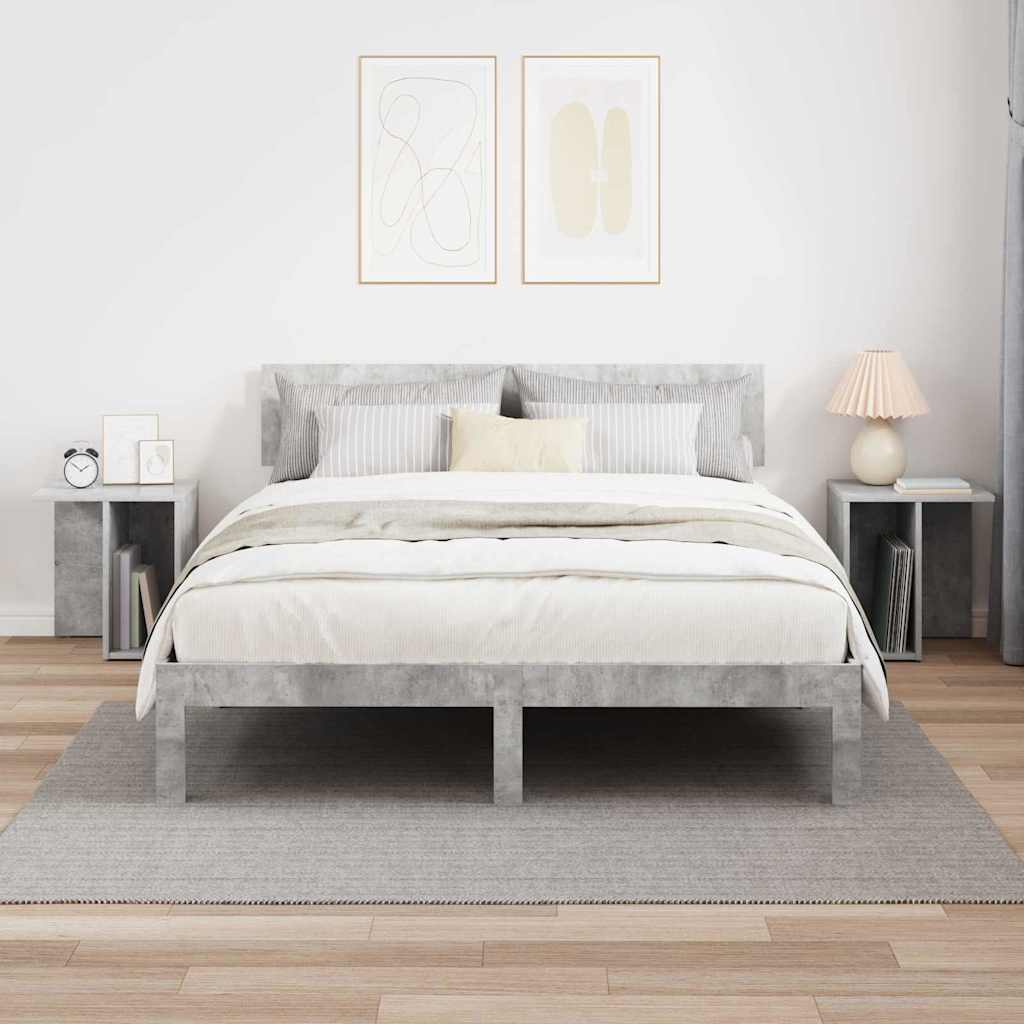 vidaXL Beistelltisch 2 pcs Beton Grau 37 x 32 x 40 cm Holzwerkstoff