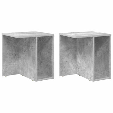 vidaXL Beistelltisch 2 pcs Beton Grau 37 x 32 x 40 cm Holzwerkstoff