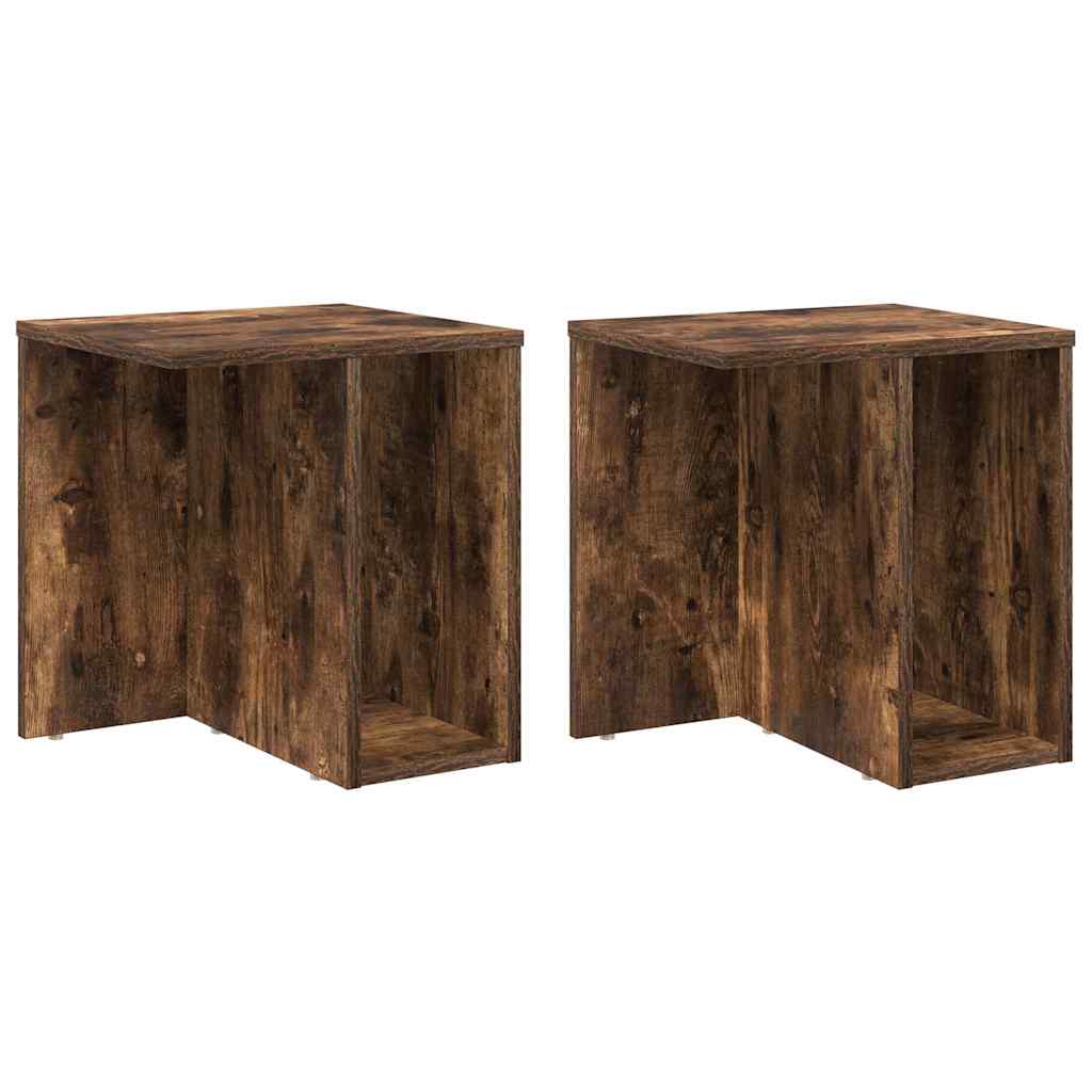 vidaXL Beistelltisch 2 pcs Geräucherte Eiche 37 x 32 x 40 cm