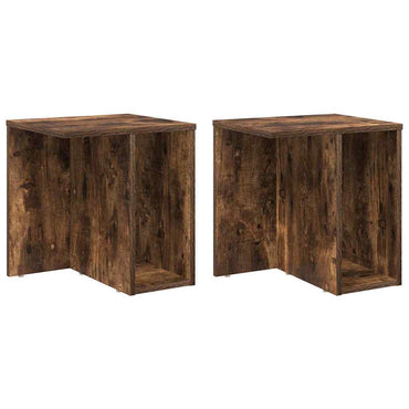 vidaXL Beistelltisch 2 pcs Geräucherte Eiche 37 x 32 x 40 cm