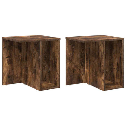 vidaXL Beistelltisch 2 pcs Geräucherte Eiche 37 x 32 x 40 cm