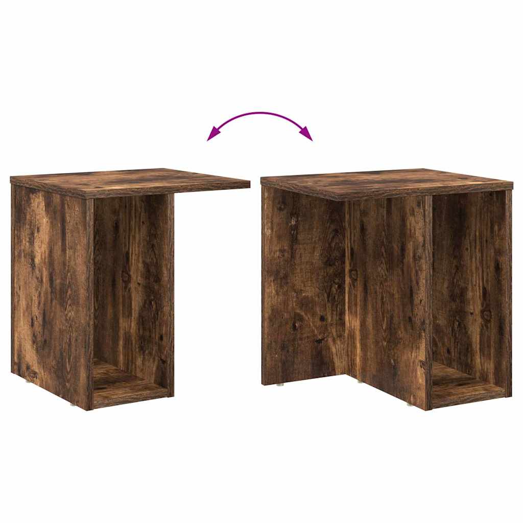 vidaXL Beistelltisch 2 pcs Geräucherte Eiche 37 x 32 x 40 cm