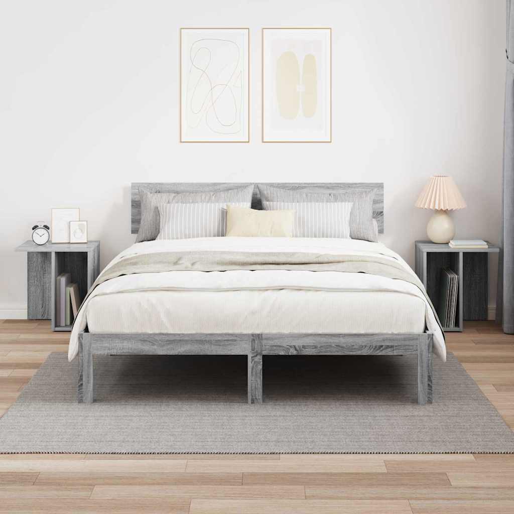 vidaXL Beistelltisch 2 pcs Graues Sonoma 37 x 32 x 40 cm Holzwerkstoff