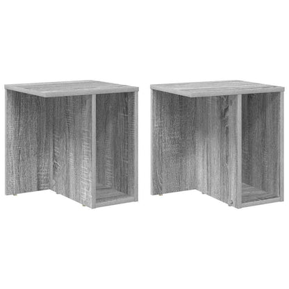 vidaXL Beistelltisch 2 pcs Graues Sonoma 37 x 32 x 40 cm Holzwerkstoff
