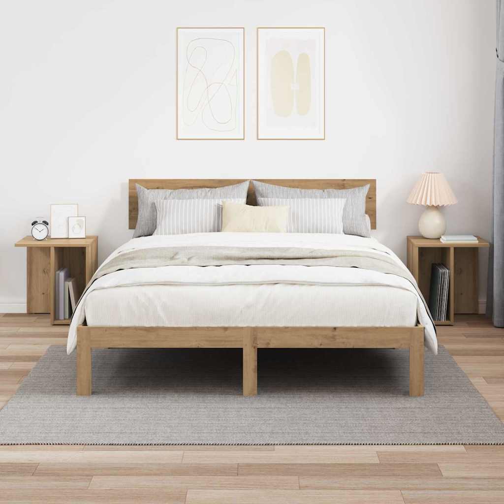 vidaXL Beistelltisch 2 pcs Artisan-Eiche 37 x 32 x 40 cm Holzwerkstoff