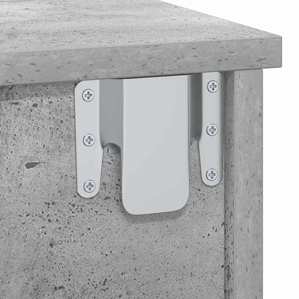 Nachttisch 2 pcs Beton Grau 40 x 31 x 15 cm Holzwerkstoff