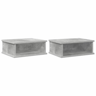 vidaXL Nachttisch 2 pcs Beton Grau 40 x 31 x 15 cm Holzwerkstoff