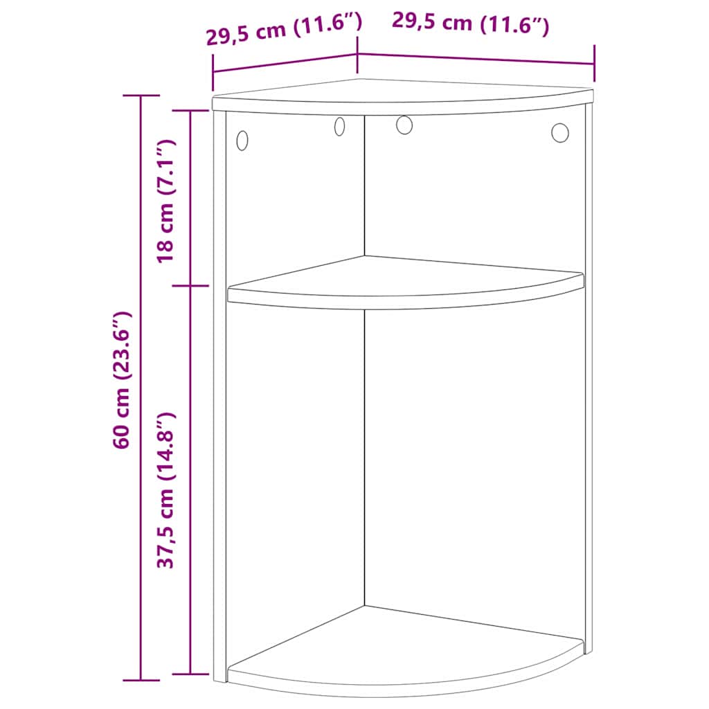 vidaXL Beistelltisch Sonoma-Eiche 29,6 x 29,6 x 60 cm Holzwerkstoff