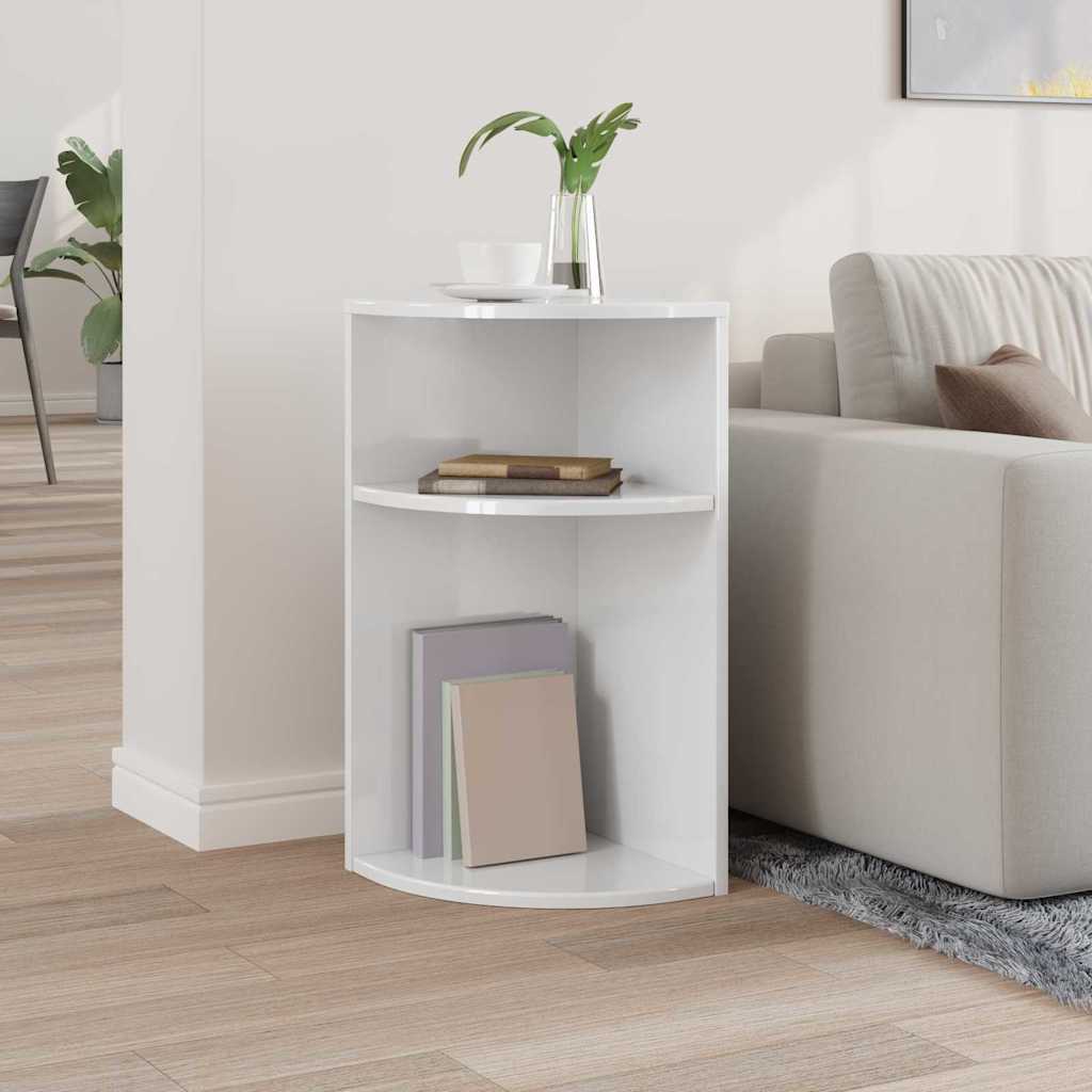 vidaXL Beistelltisch Hochglanz Weiß 29,6 x 29,6 x 60 cm Holzwerkstoff