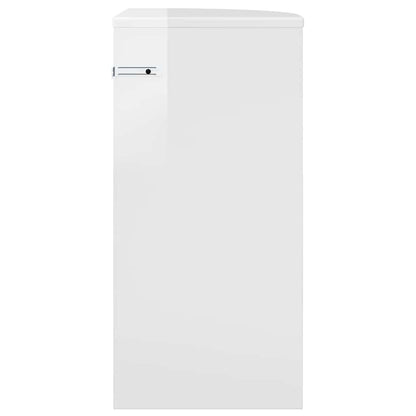 vidaXL Beistelltisch Hochglanz Weiß 29,6 x 29,6 x 60 cm Holzwerkstoff