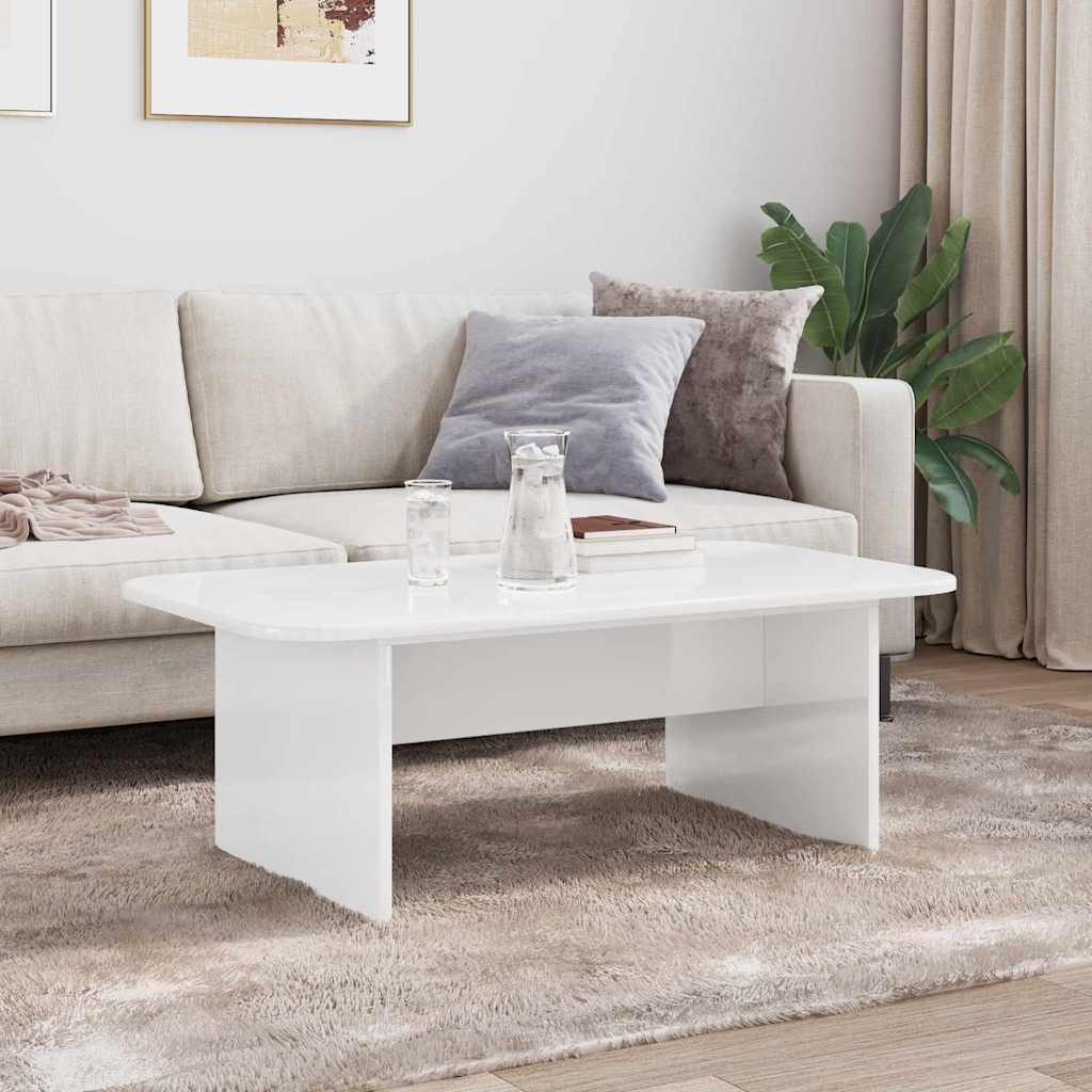 vidaXL Couchtisch Hochglanz Weiß 93 x 53 x 33 cm Holzwerkstoff