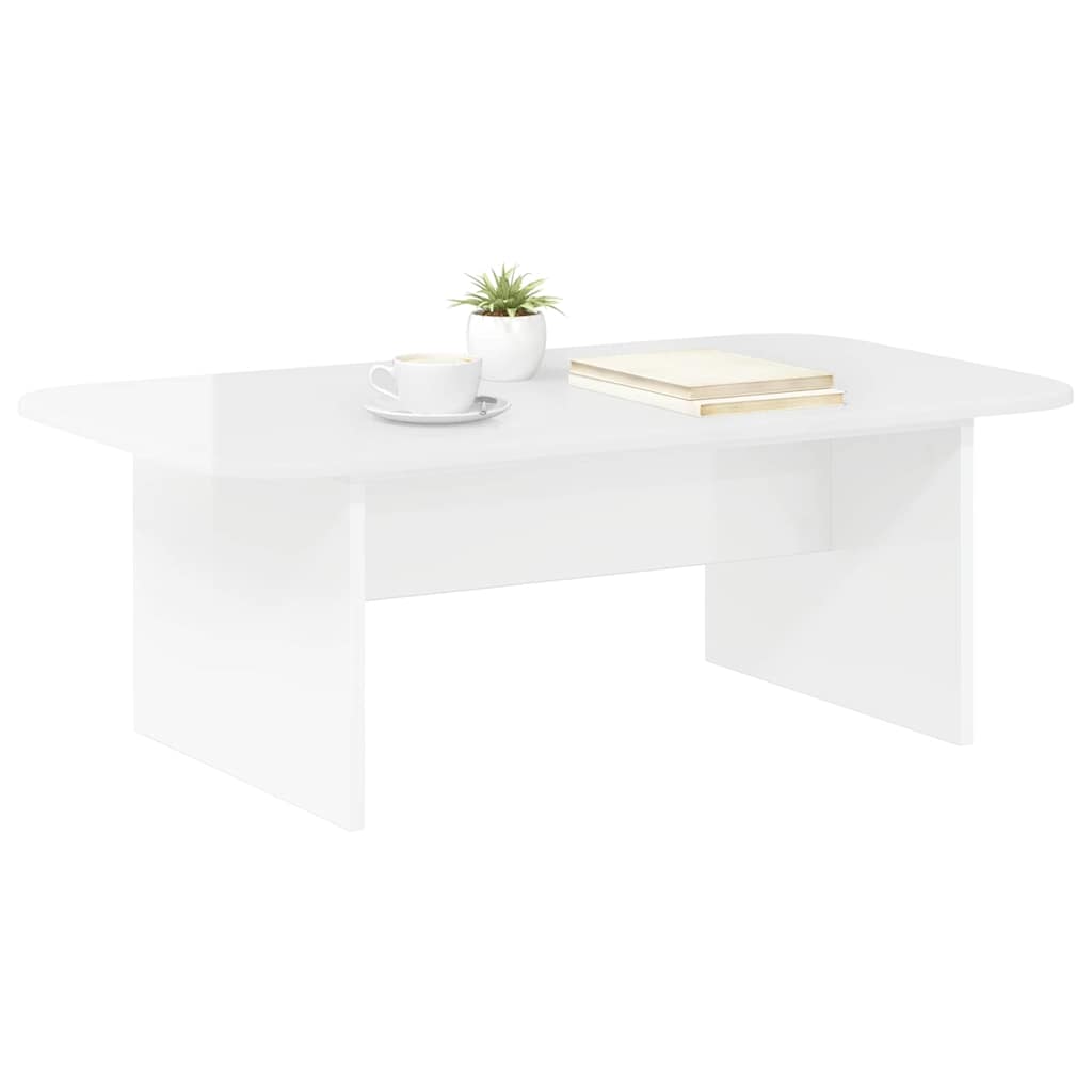 vidaXL Couchtisch Hochglanz Weiß 93 x 53 x 33 cm Holzwerkstoff