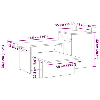Konsolentisch Graues Sonoma 91,5 x 35 x 38,5 cm Holzwerkstoff