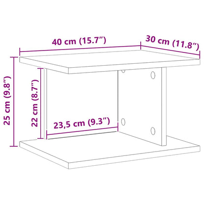 vidaXL Nachttisch Beton Grau 40 x 30 x 25 cm Holzwerkstoff