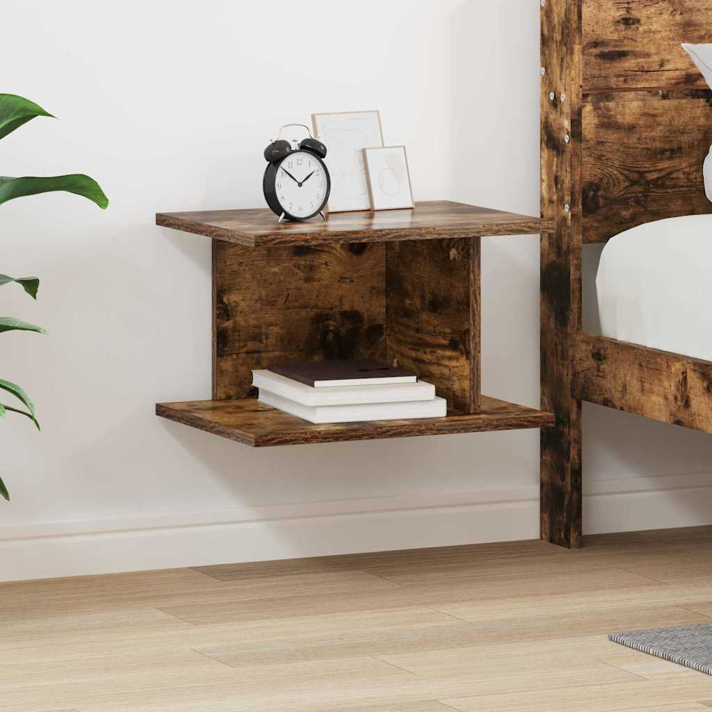vidaXL Table de chevet Chêne fumé 40 x 30 x 25 cm Bois d'ingénierie