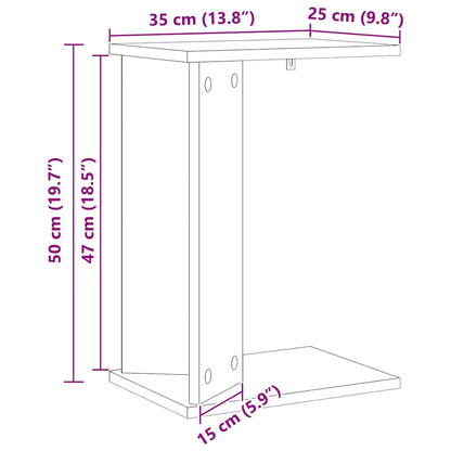 vidaXL Beistelltisch Sonoma-Eiche 35 x 25 x 50 cm Holzwerkstoff