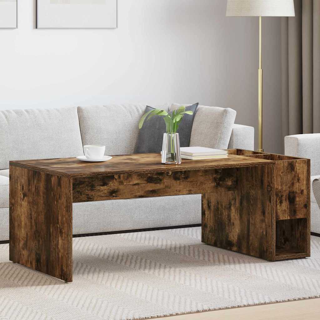vidaXL Couchtisch Geräucherte Eiche 101,5 x 50 x 37 cm Holzwerkstoff