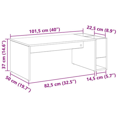 vidaXL Couchtisch Graues Sonoma 101,5 x 50 x 37 cm Holzwerkstoff