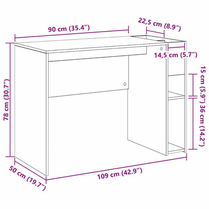 vidaXL Schreibtisch Graues Sonoma 109 x 50 x 78 cm Holzwerkstoff
