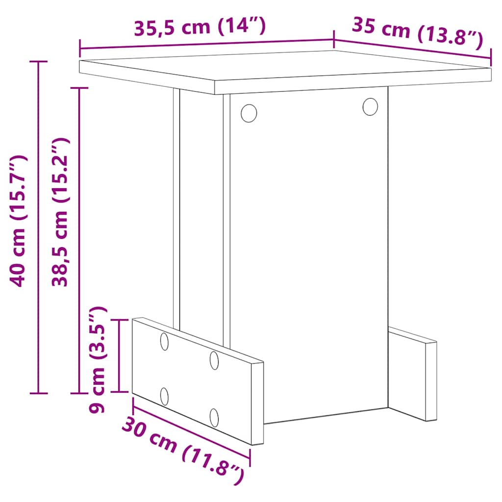 vidaXL Beistelltisch Artisan-Eiche 35,5 x 35 x 40 cm Holzwerkstoff