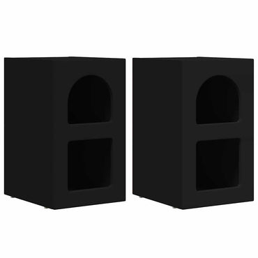 vidaXL Nachttisch 2 pcs Schwarz 29,5 x 33,5 x 50 cm Holzwerkstoff