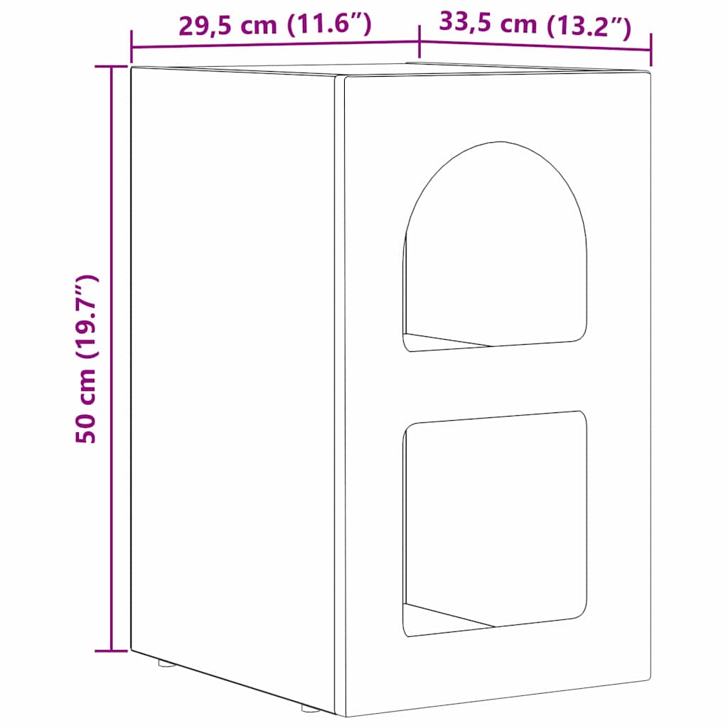 vidaXL Nachttisch Sonoma-Eiche 29,5 x 33,5 x 50 cm Holzwerkstoff